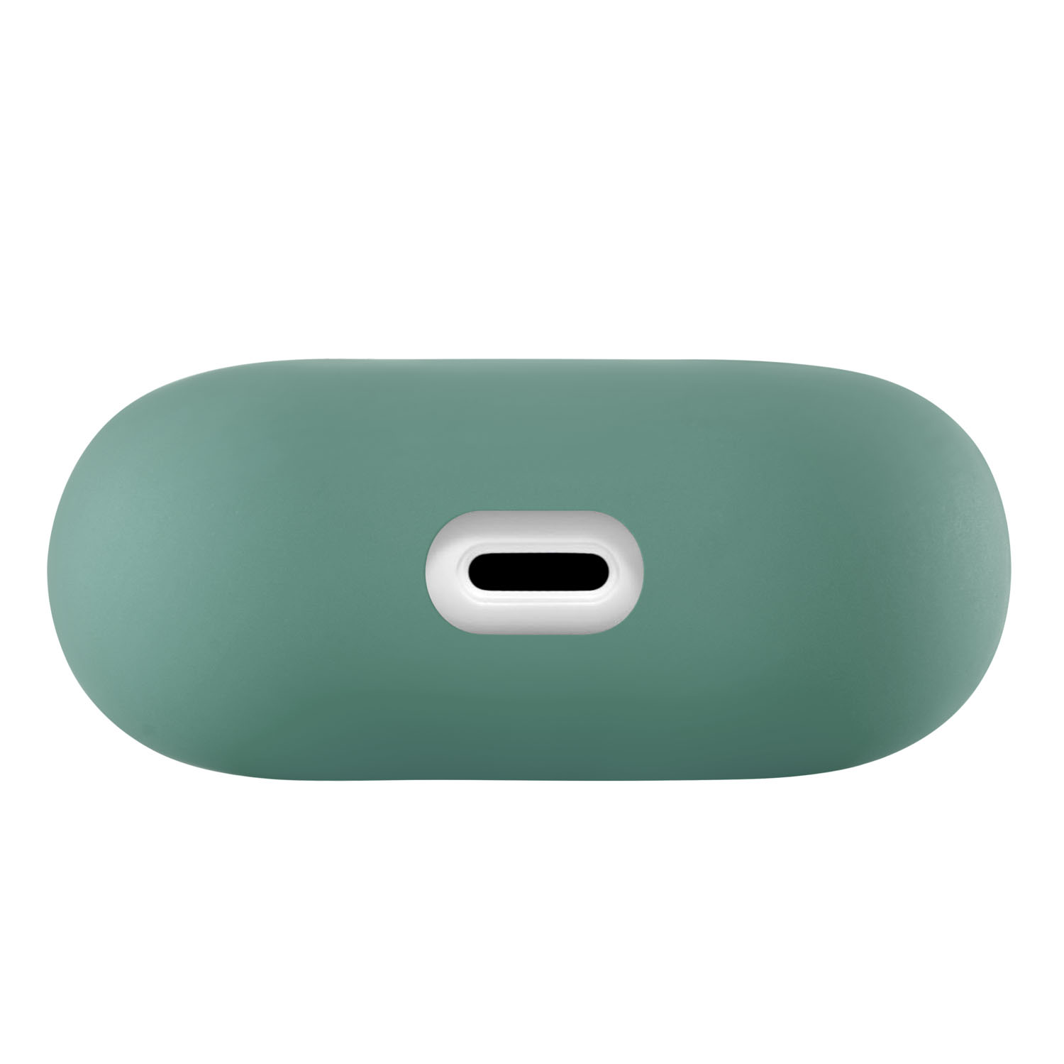 На фото изображено Ультратонкий силиконовый чехол Touch Case для AirPods 3, зелёный