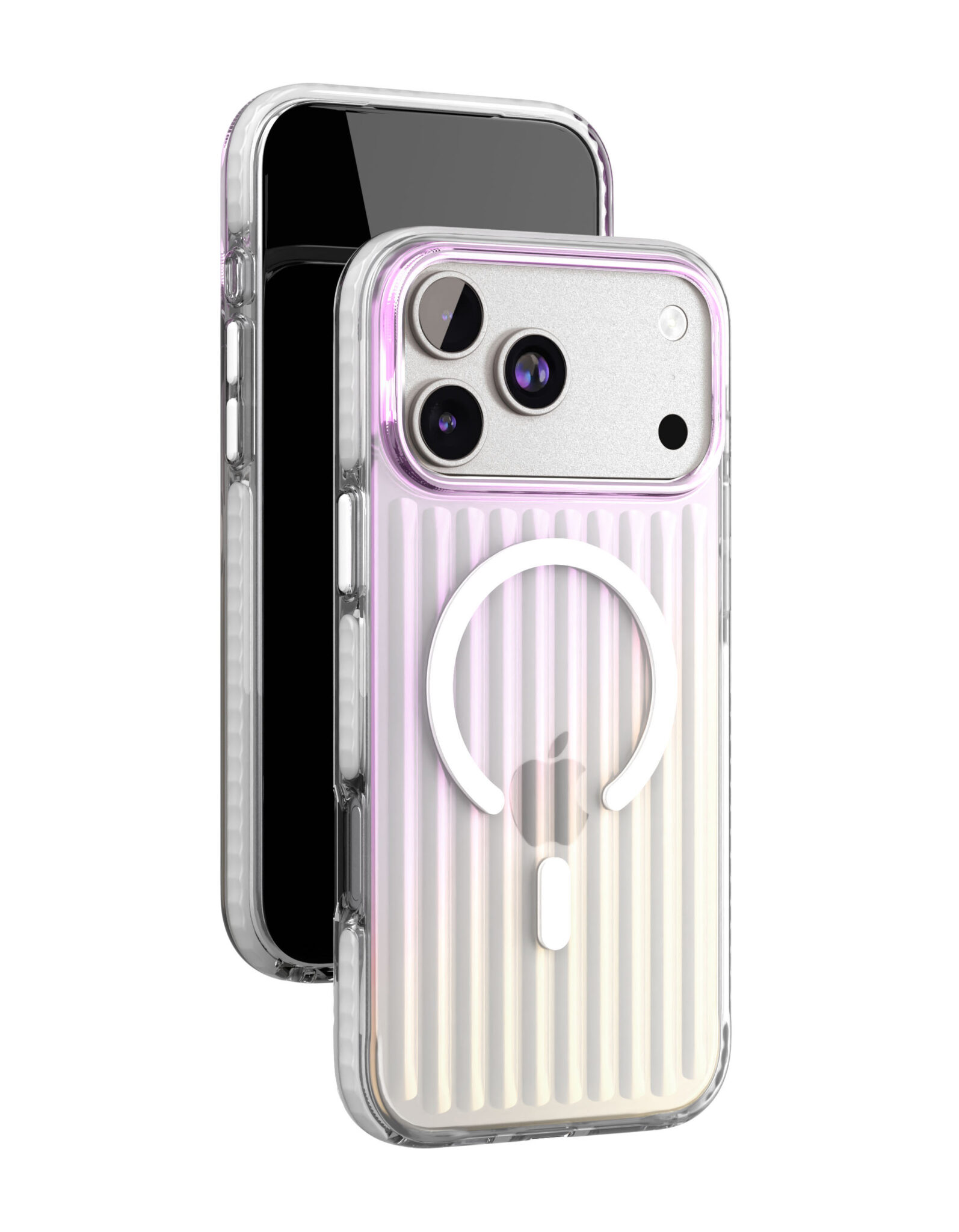 На фото изображено Чехол защитный VLP Pulse Case с MagSafe для iPhone 17 Pro Max, перламутровый