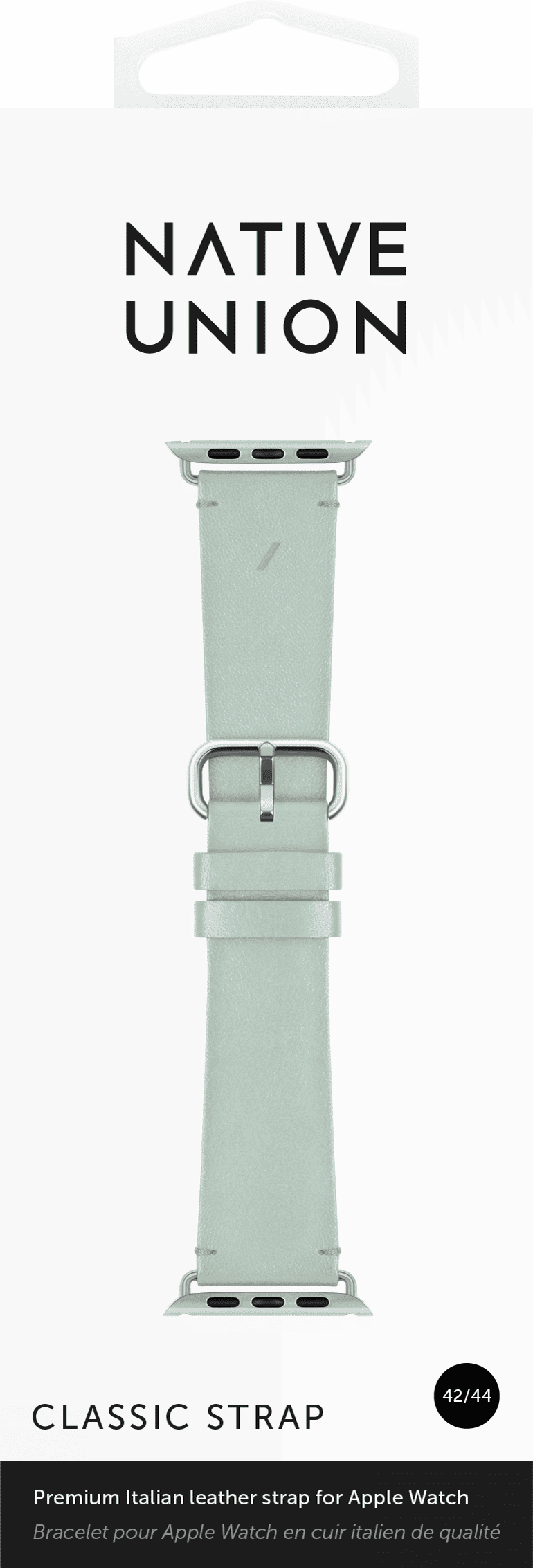 Ремешок Native Union для Apple Watch 44мм, кожаный, светло-зелёный