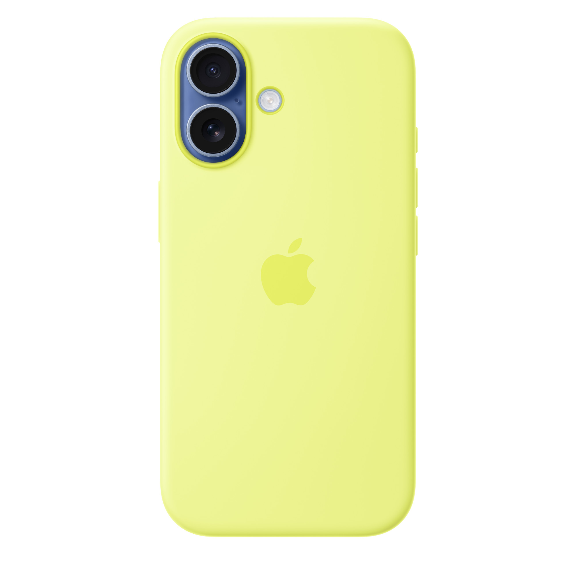 На фото изображено Чехол защитный Apple Silicone Case with MagSafe для iPhone 17, жёлтый