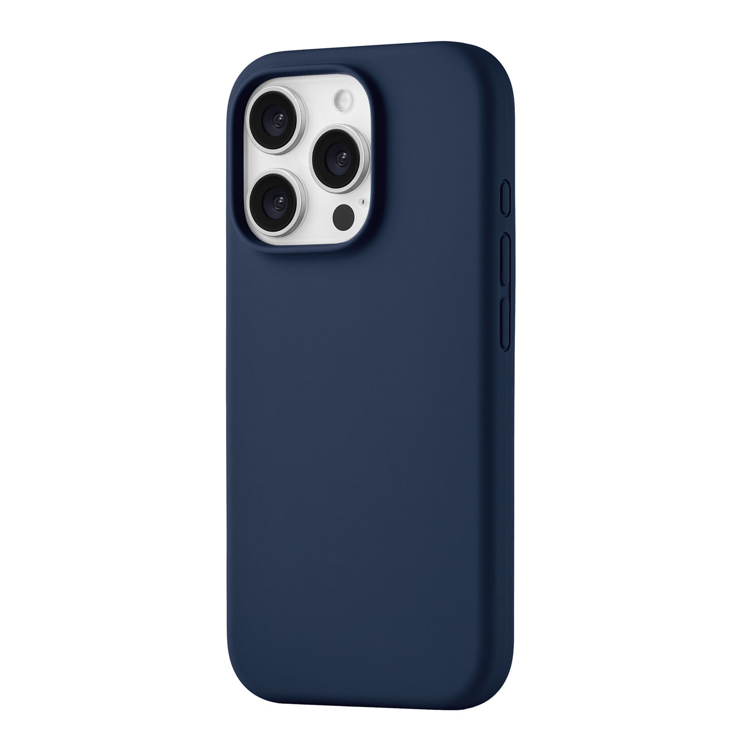 На фото изображено Чехол защитный uBear Touch Mag Case для iPhone 16 Pro, темно-синий