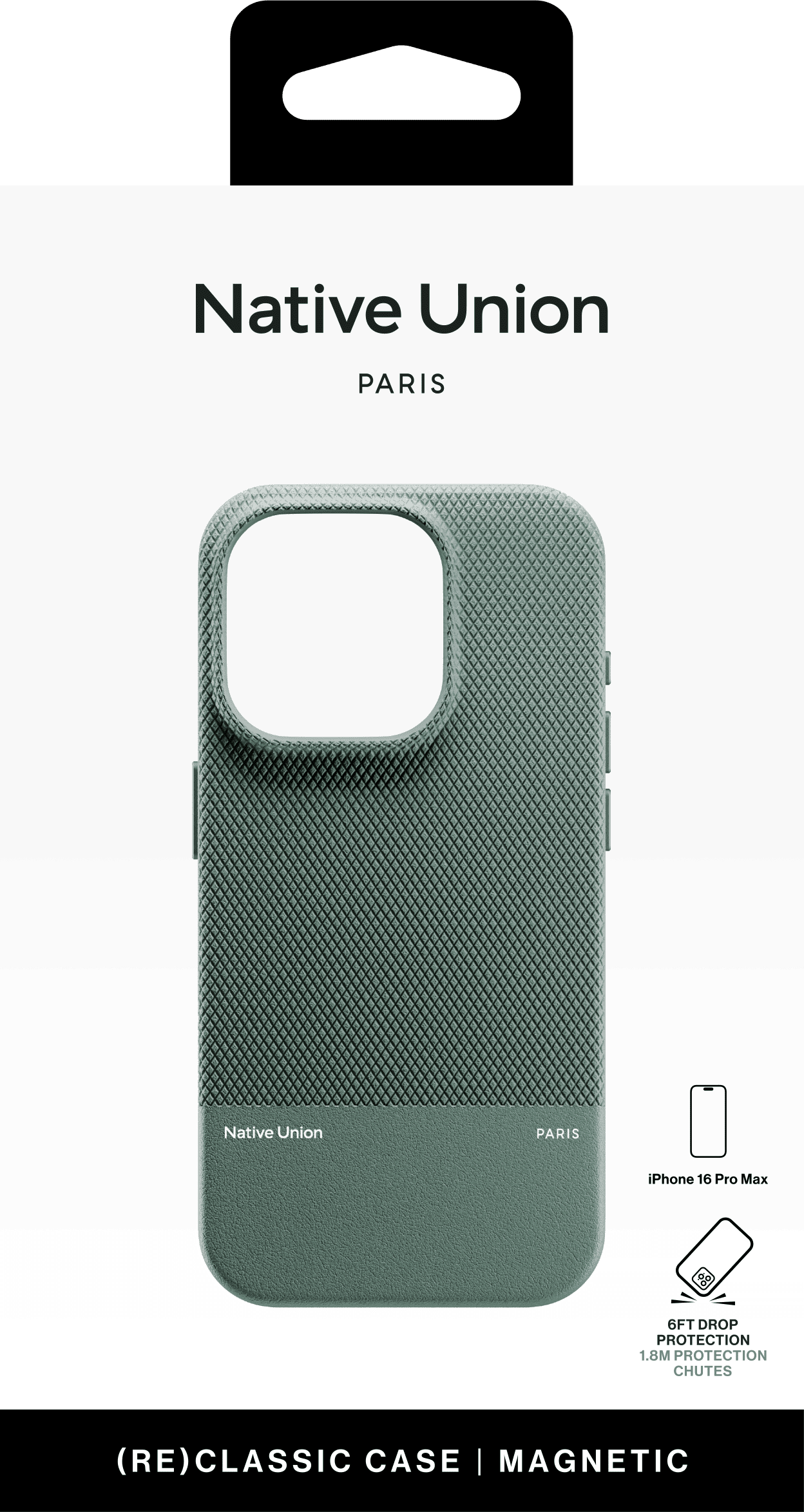 Чехол Native Union (RE)Classic Case MagSafe для iPhone 16 Pro Max, зеленый
