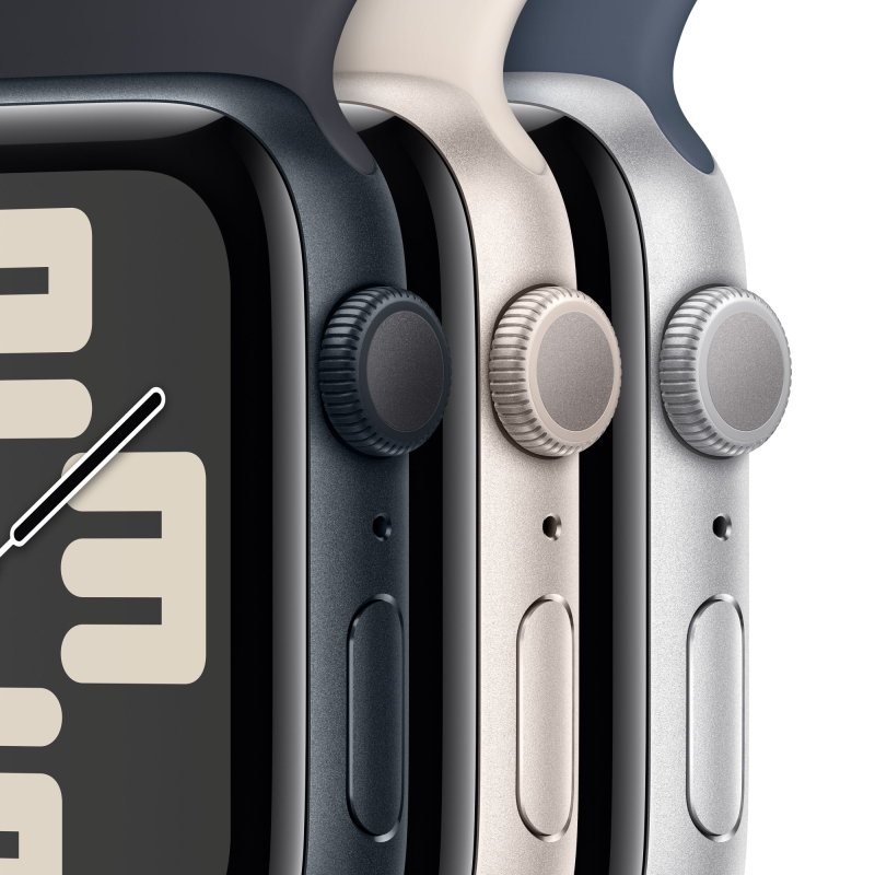 Apple Watch SE 2024, 40 мм, корпус из алюминия цвета «Сияющая звезда», спортивный ремешок, размер M/L