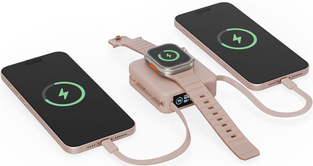 На фото изображено Внешний аккумулятор Energea MagPac Mini Plus 10000 mAh, розовый