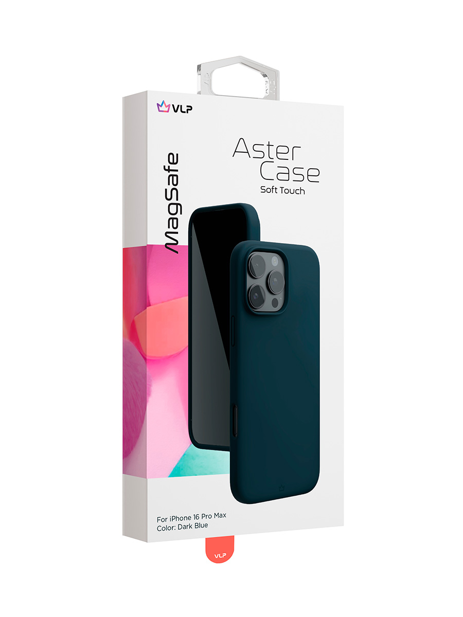 Чехол защитный VLP Aster Case с MagSafe для iPhone 16 Pro Max, темно-синий