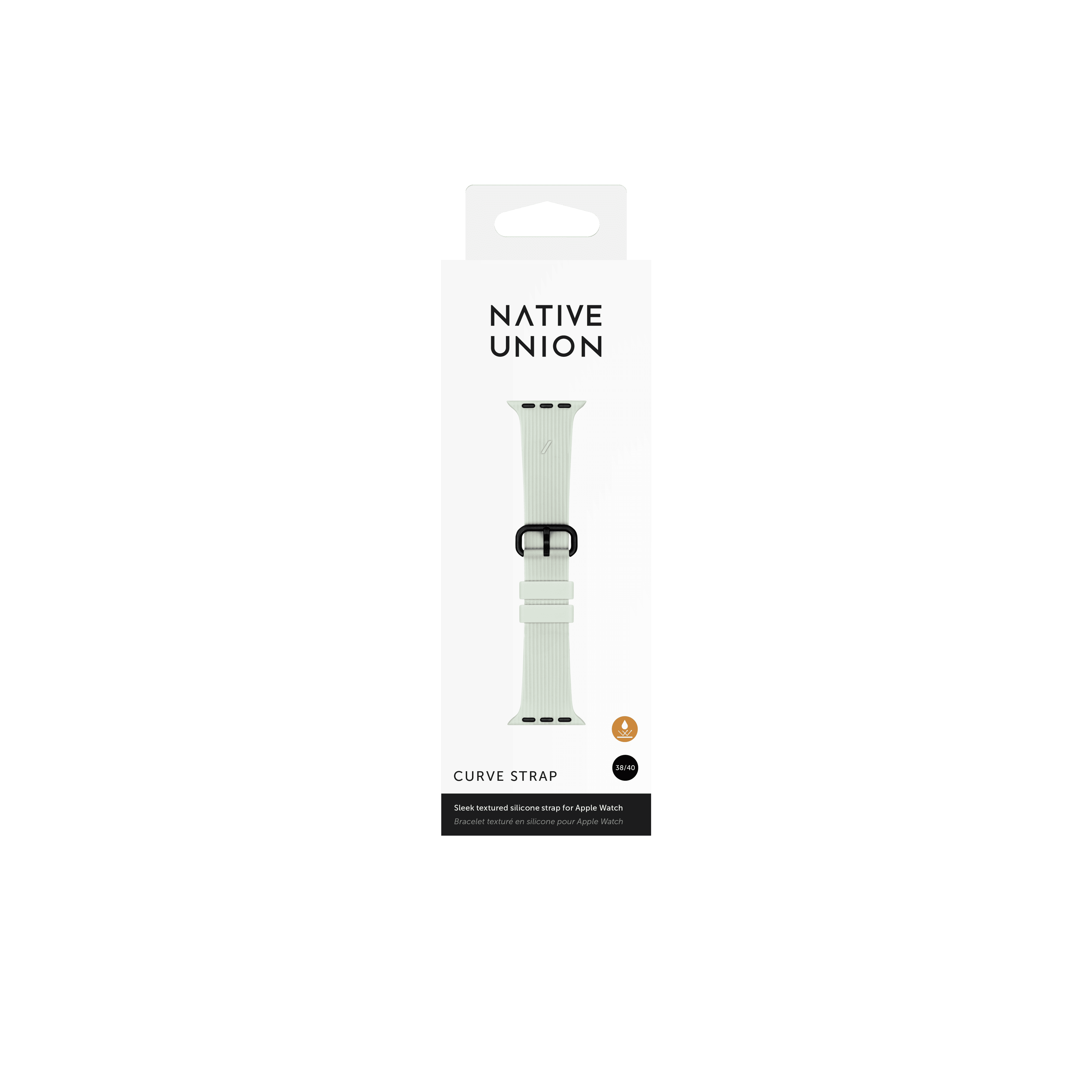 На фото изображено Ремешок Native Union для Apple Watch 40мм, cиликоновый, зелёный