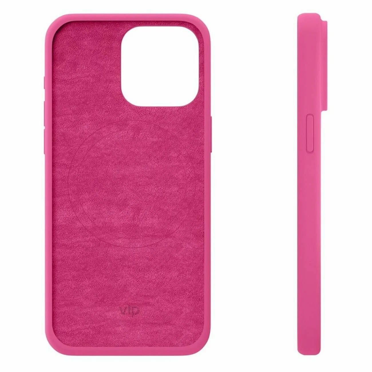 Чехол защитный VLP Aster Case с MagSafe для iPhone 14/15, неоновый розовый
