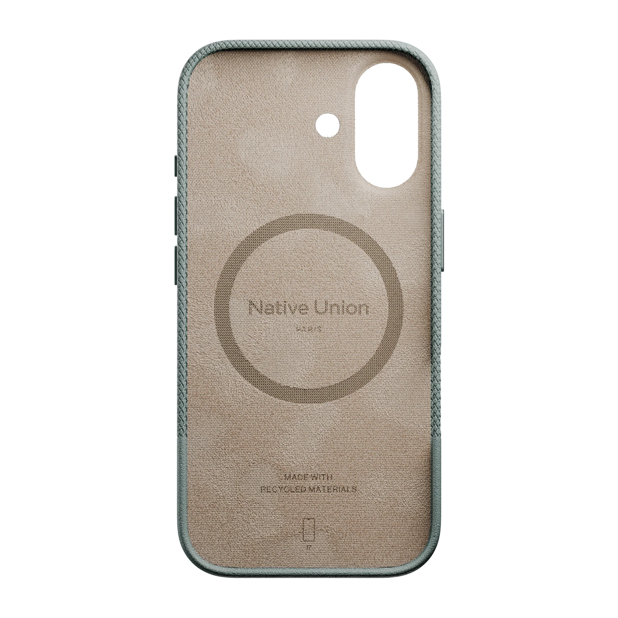 На фото изображено Чехол Native Union Paris (Re)Classic Case для iPhone 17, зеленый