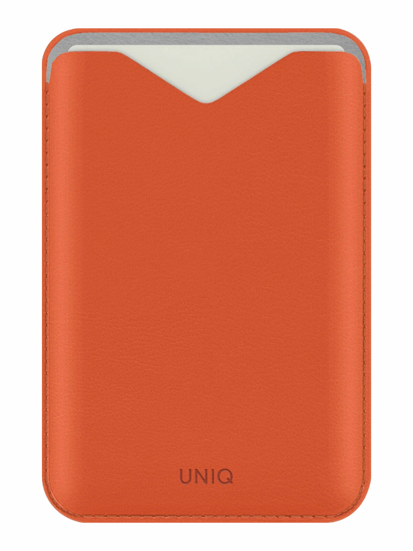 На фото изображено Картхолдер Uniq Lyden EVO, Flame Orange