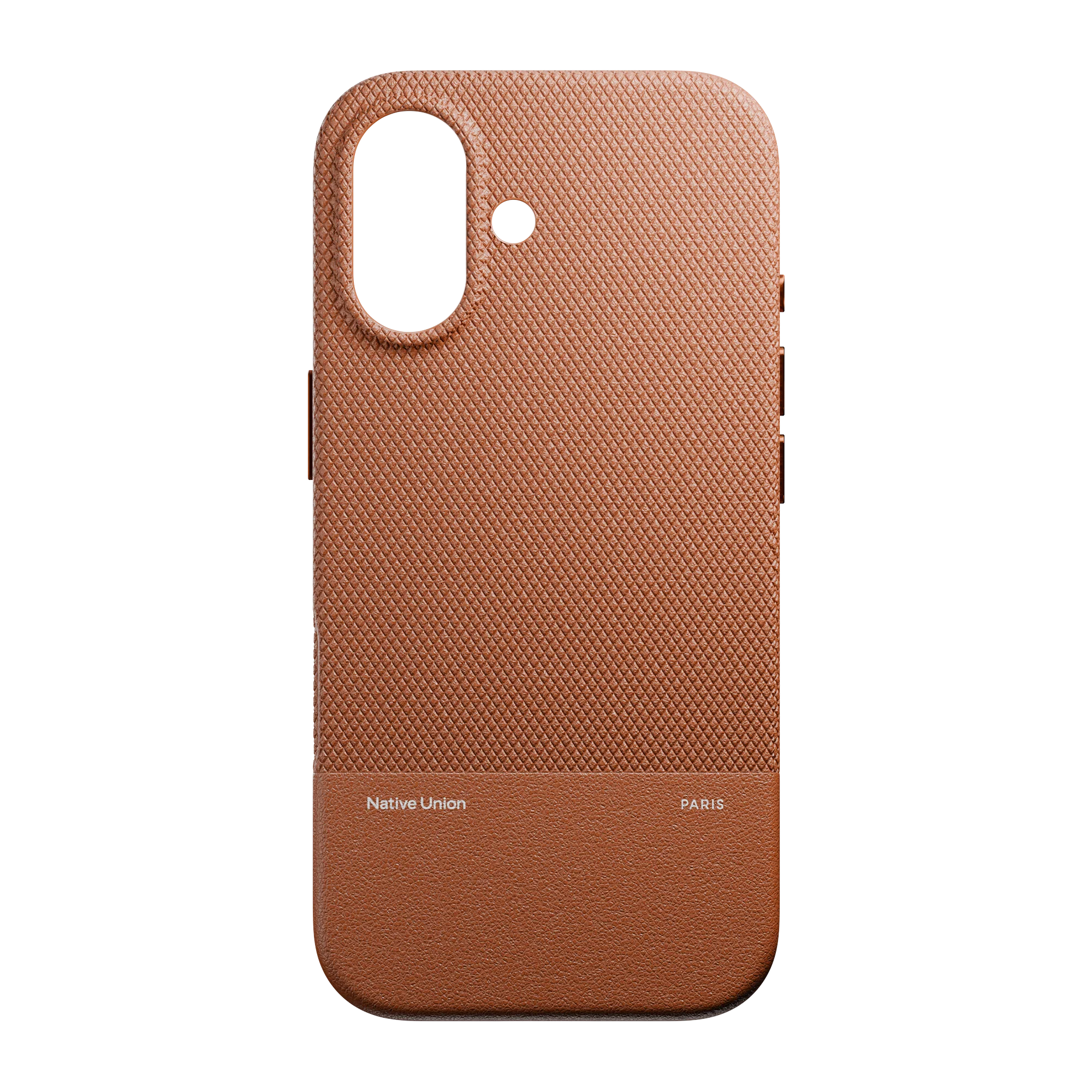 На фото изображено Чехол Native Union Paris (Re)Classic Case для iPhone 17, коричневый