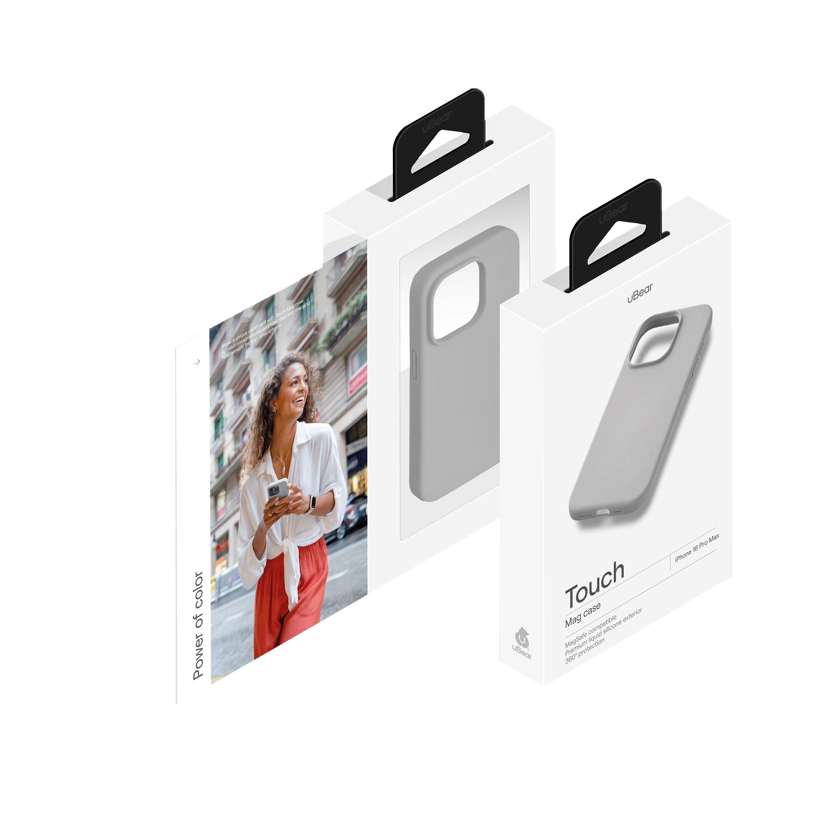 Чехол защитный uBear Touch Mag Case для iPhone 16 Pro Max, cветло-серый