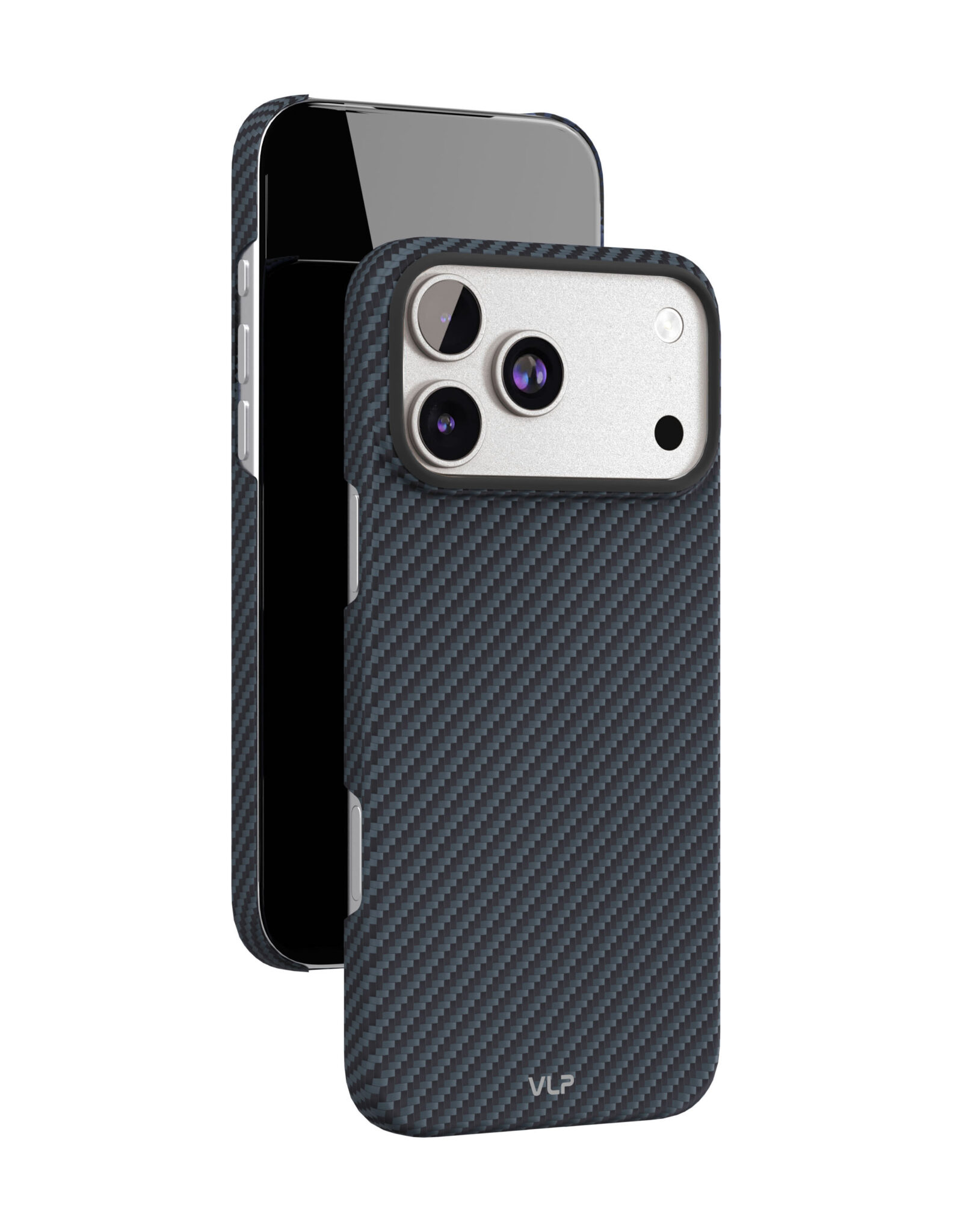 На фото изображено Чехол защитный VLP Kevlar Case с MagSafe для iPhone 17 Pro Max, синий