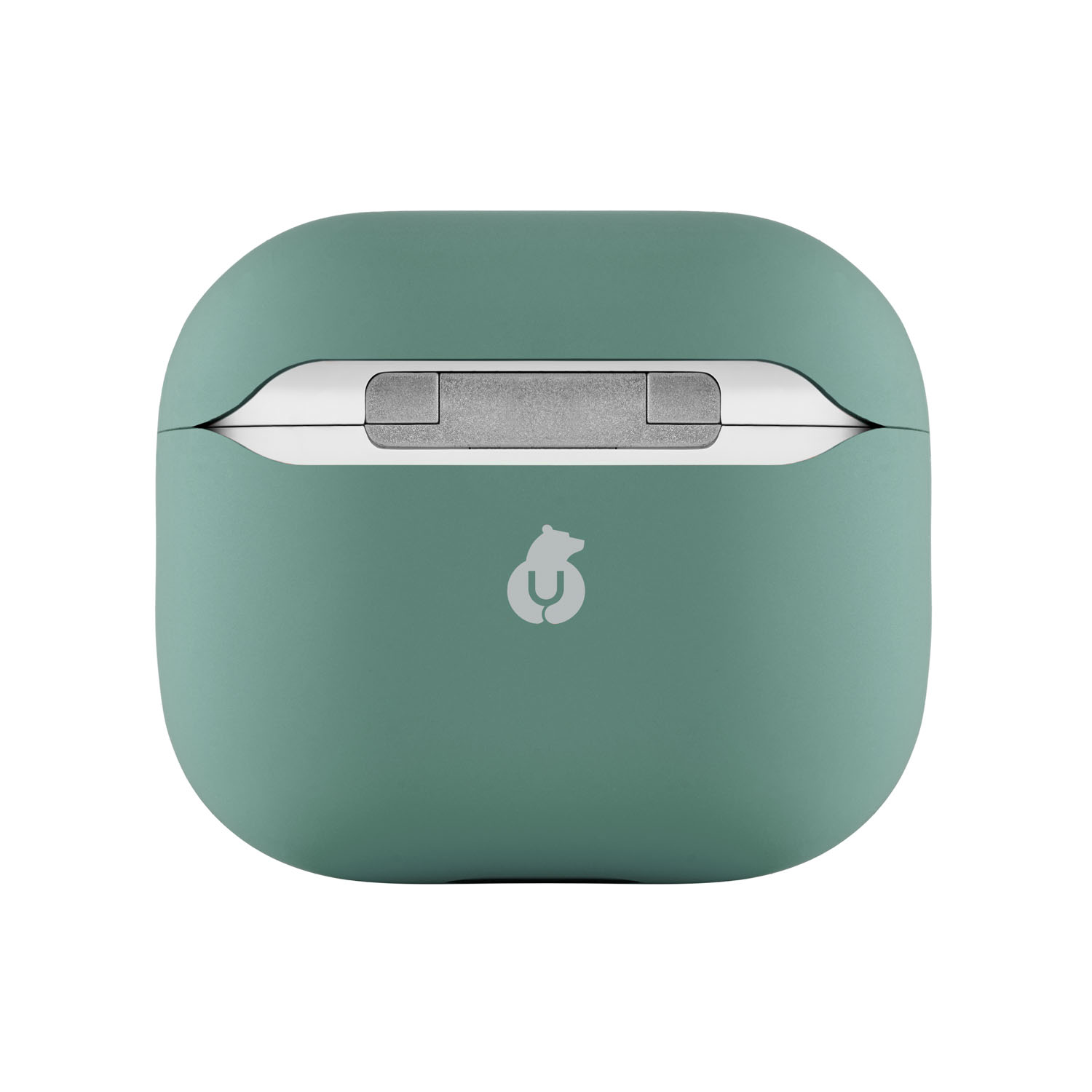 На фото изображено Ультратонкий силиконовый чехол Touch Case для AirPods 3, зелёный