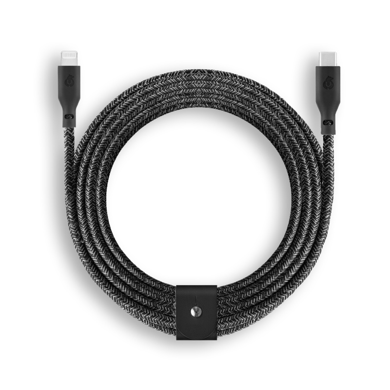 Зарядный кабель uBear Trend, USB-C/Lightning, 2,4м, чёрный