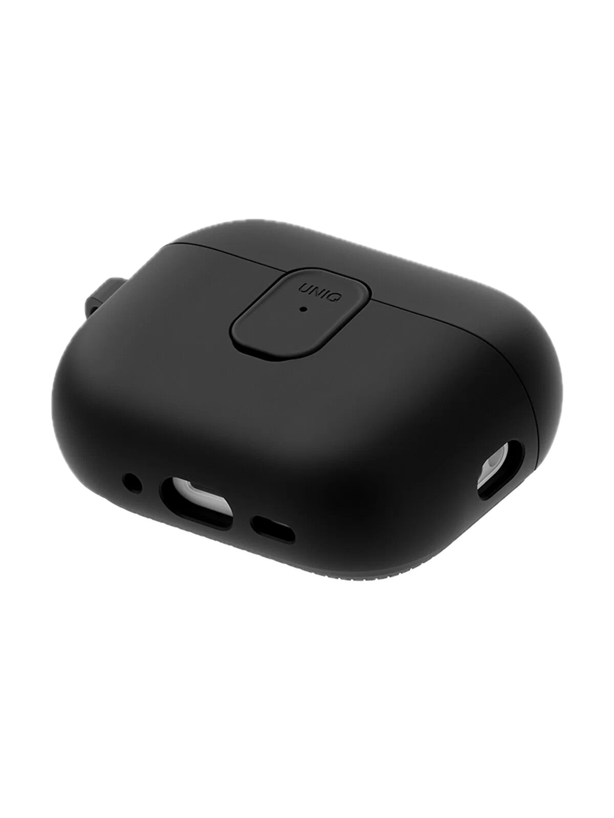 На фото изображено Чехол Uniq CLYDE Lock case для AirPods Pro 3, Black/Dark Grey