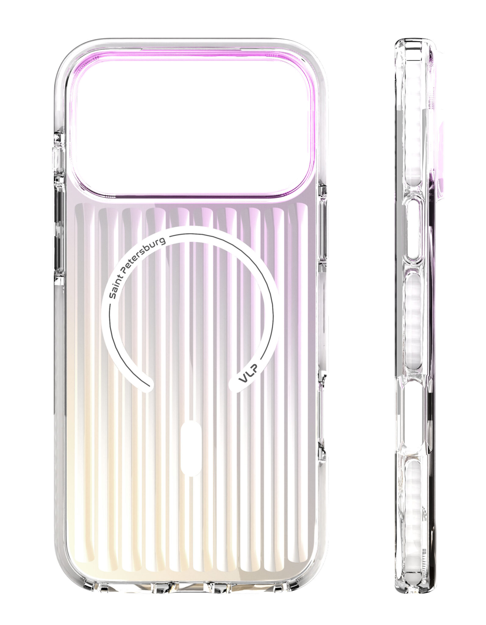 На фото изображено Чехол защитный VLP Pulse Case с MagSafe для iPhone 17 Pro Max, перламутровый