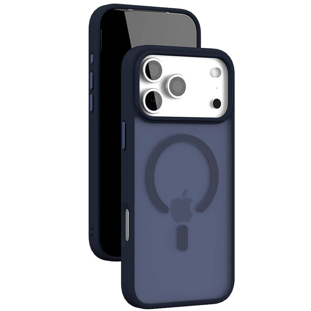 На фото изображено Чехол защитный VLP LITE Bloom Case с MagSafe для iPhone 17 Pro Max, темно-синий