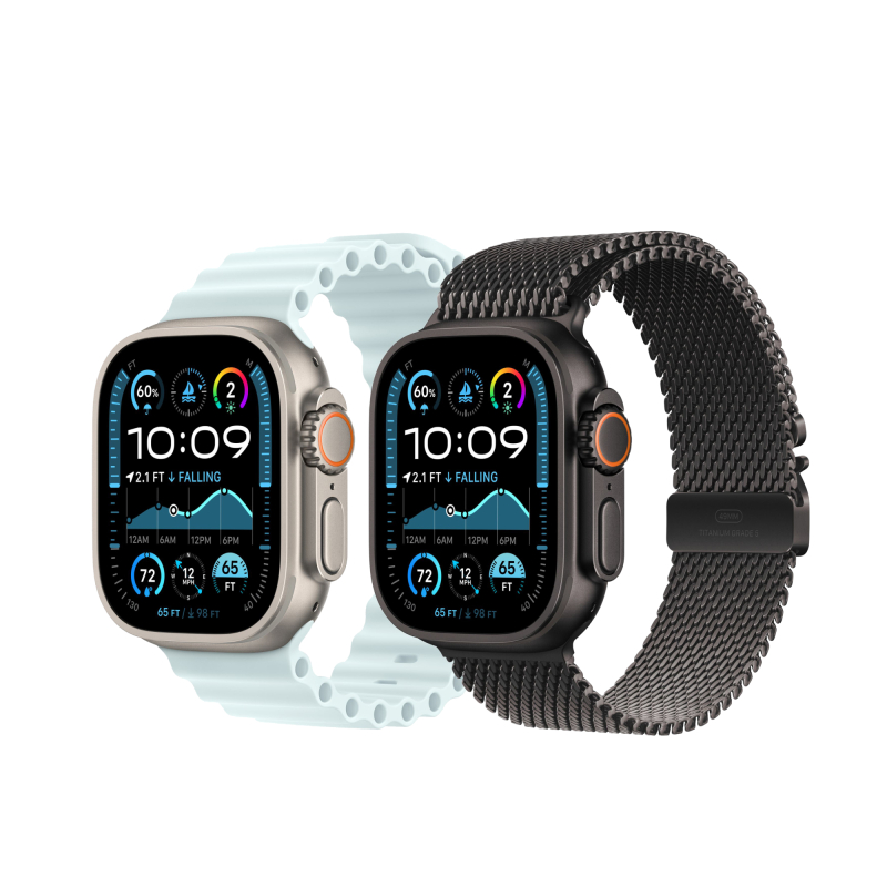 Apple Watch Ultra 2 GPS + Cellular, 49 мм, корпус из черного титана, ремешок Milanese черного цвета, размер S