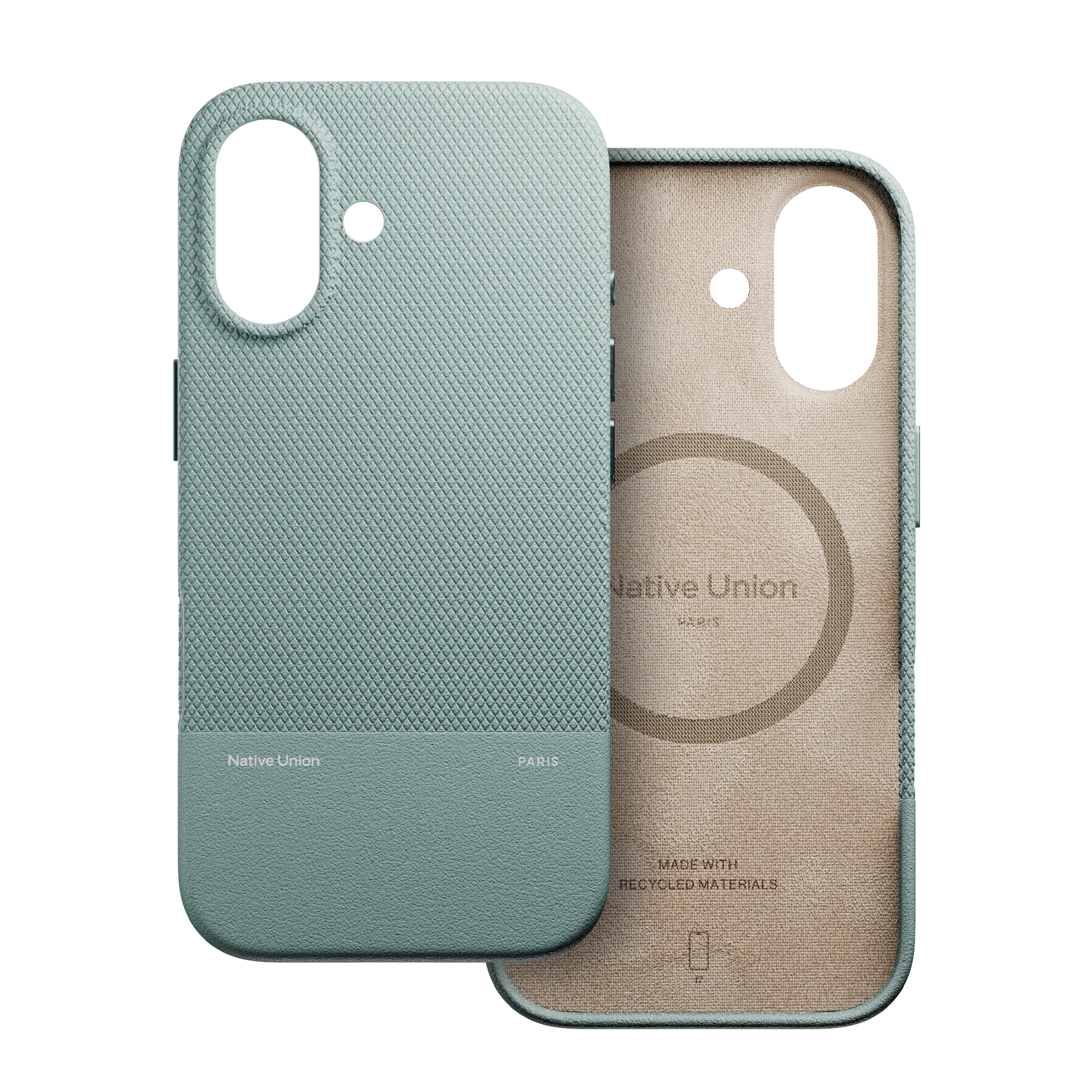 На фото изображено Чехол Native Union Paris (Re)Classic Case для iPhone 17, зеленый