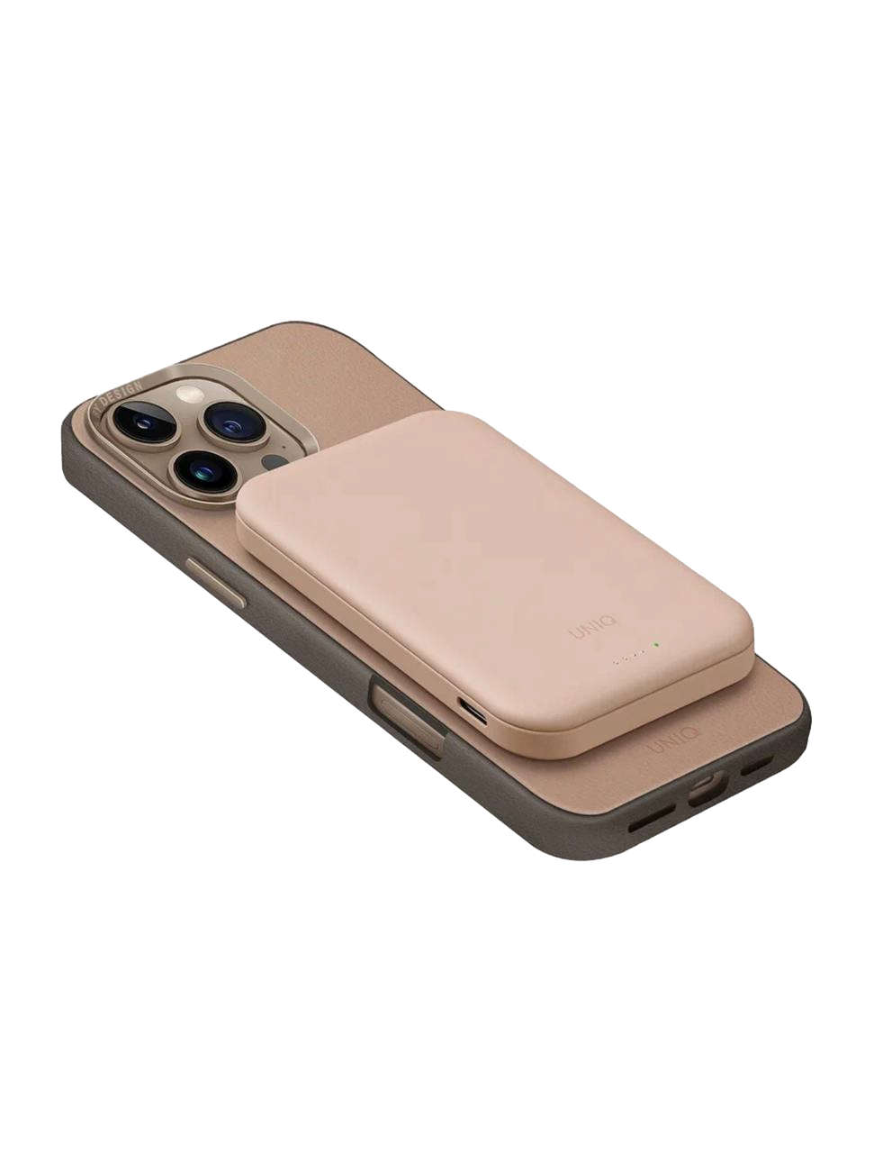 На фото изображено Внешний аккумулятор Uniq Lexa 5000 mAh, розовый